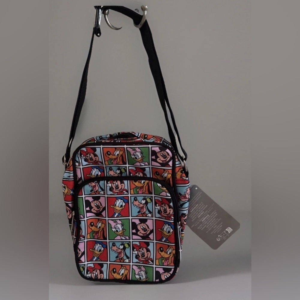 Disney Parks Mickey Mouse & Friends Canvas Multicolor Crossbody Bag Backpack NWT